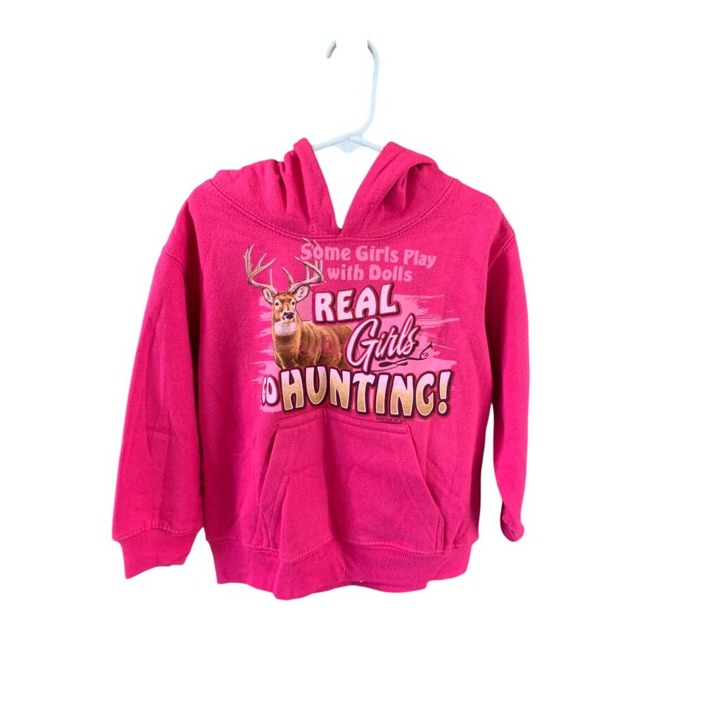 Buck Wear Girls XS 4 5  Long Sleeve Pink Hoodie Sweatshirt Long Sleeve Some Girl